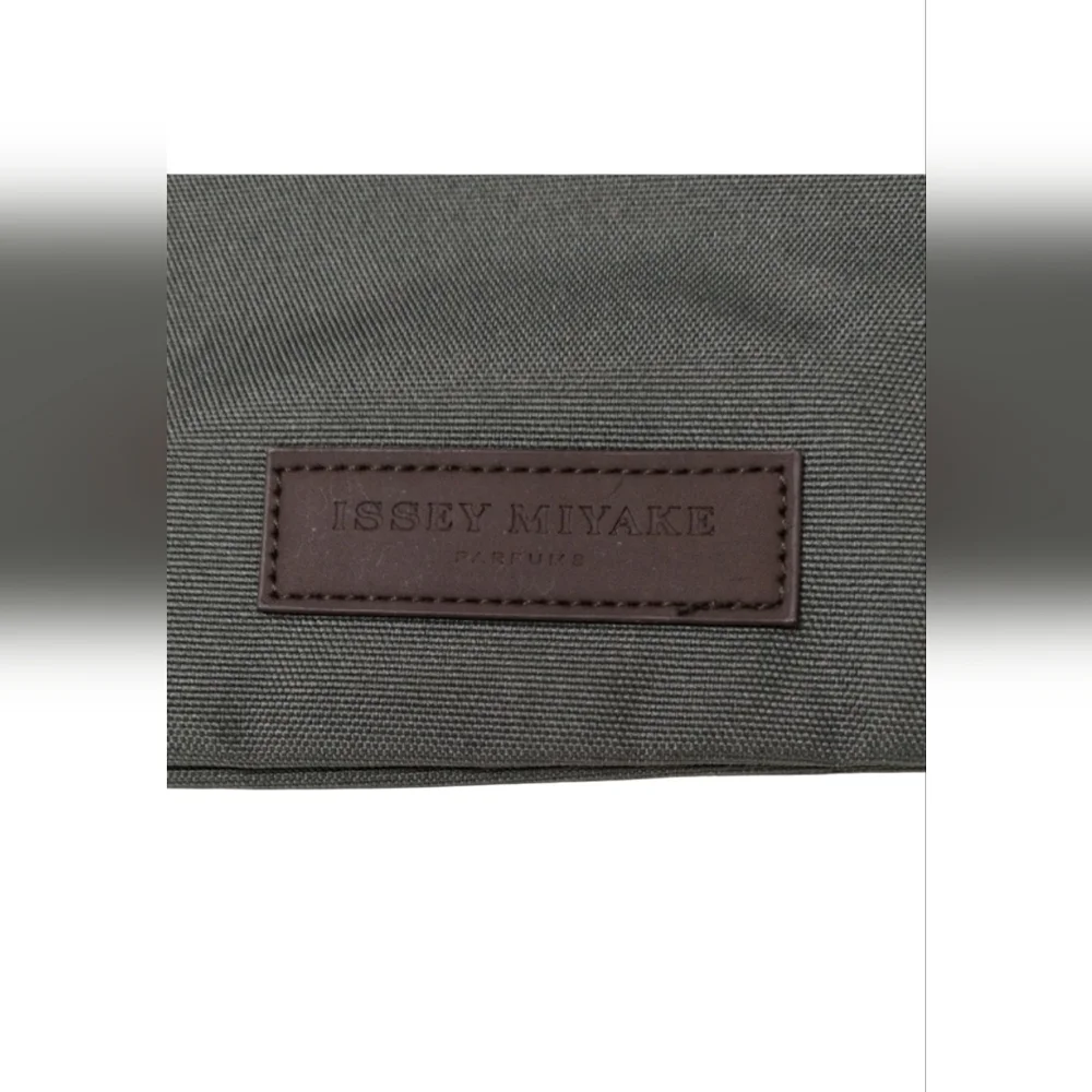 Issey Miyake Gray Roll Top Backpack Brown Trim